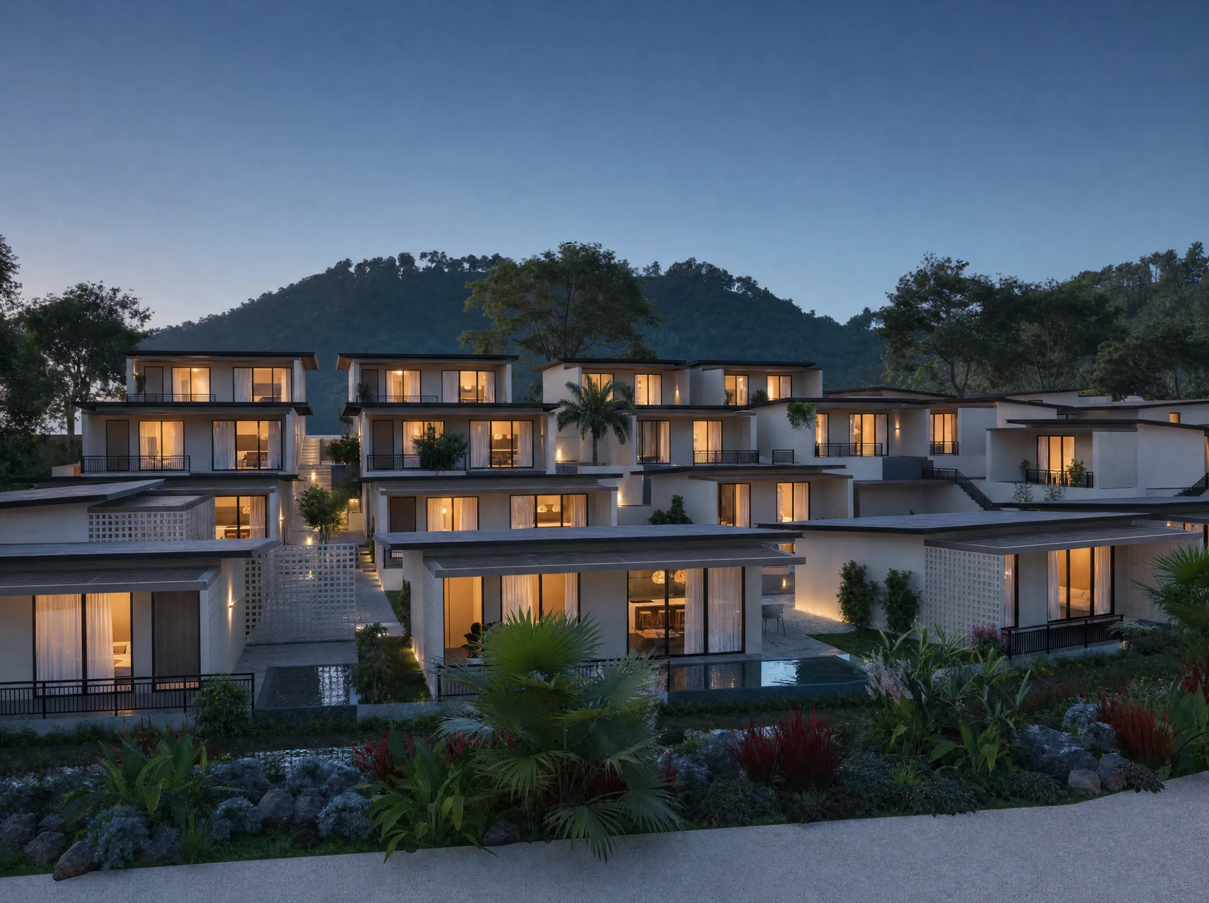 Blue hour on the hillside