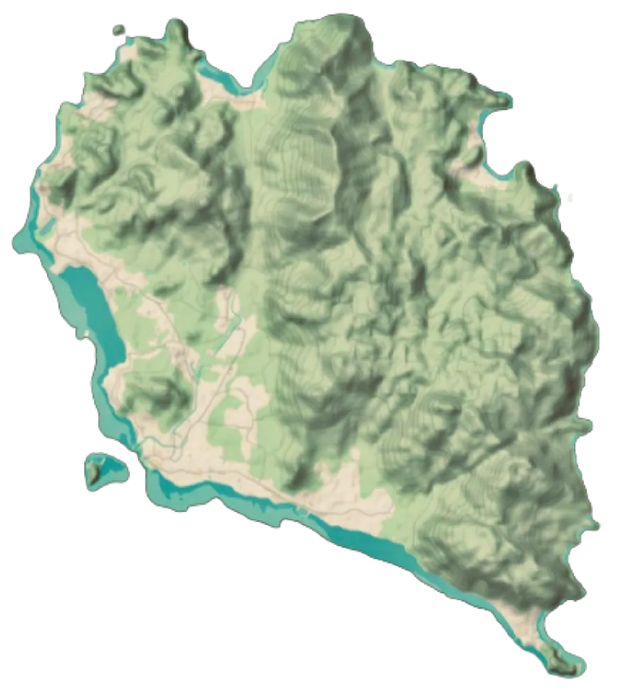 Relief map of Koh Phangan